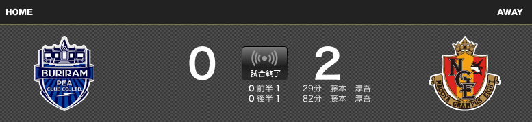 2-0 名古屋vsブリラム